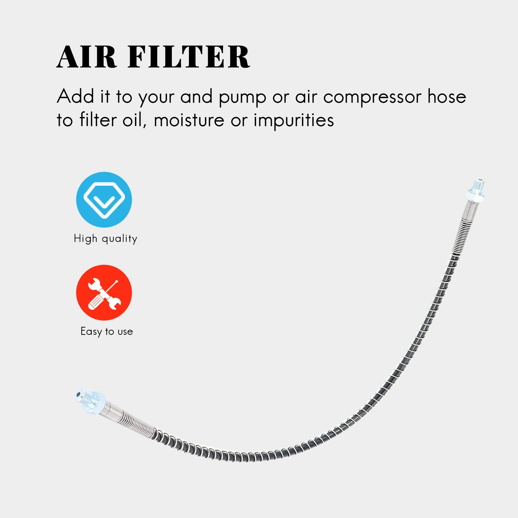 

AB56-Air Compressor Connecting Pipe Air Filter M10X1 Oil Water Separator 30Mpa / 300Bar / 4500Psi