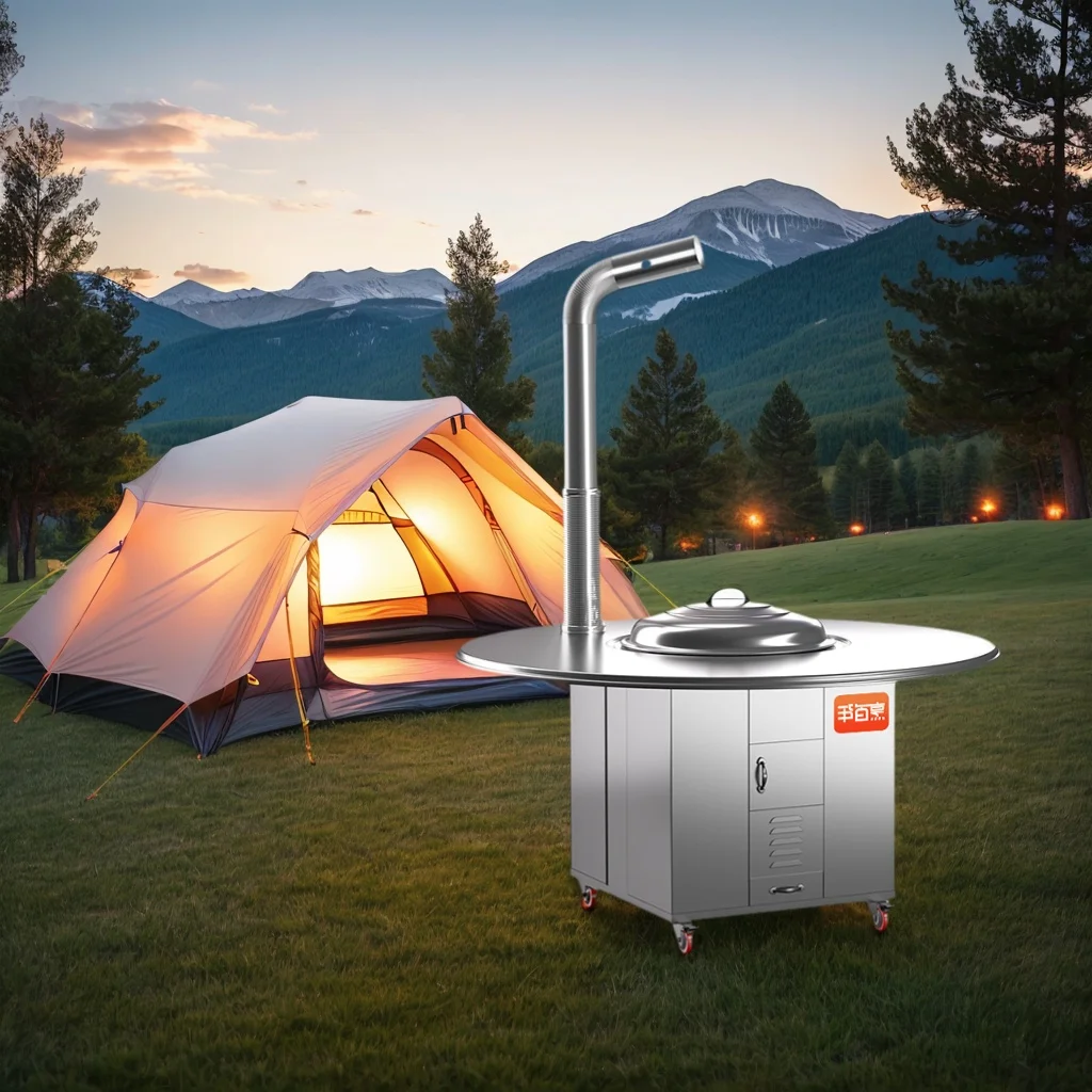 New-Style Stainless Steel Wood-Burning Stove with Large Pot Mobile Smokeless Earth-Fired Cooker for Rural Areas Fuel Charcoal