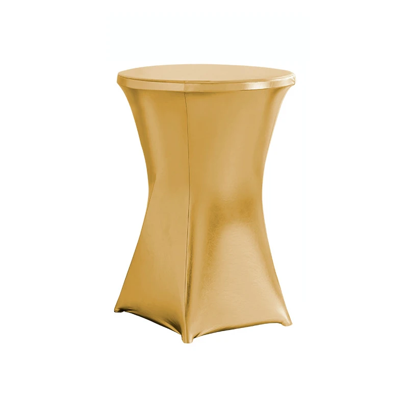 Metallic Spandex Table Cloth Cocktail Table Cover For Wedding Event Party Decoration,Elastick Tablecloth for Banquets