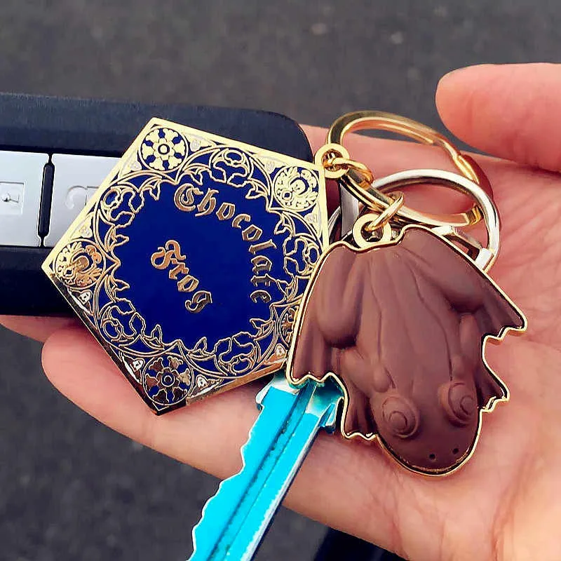 Fashion Chocolate Frog Key Chain Key Ring Anything from Trolleys Wizard Magic World Cosplay Keychain Keyring Jewelry Accessorie