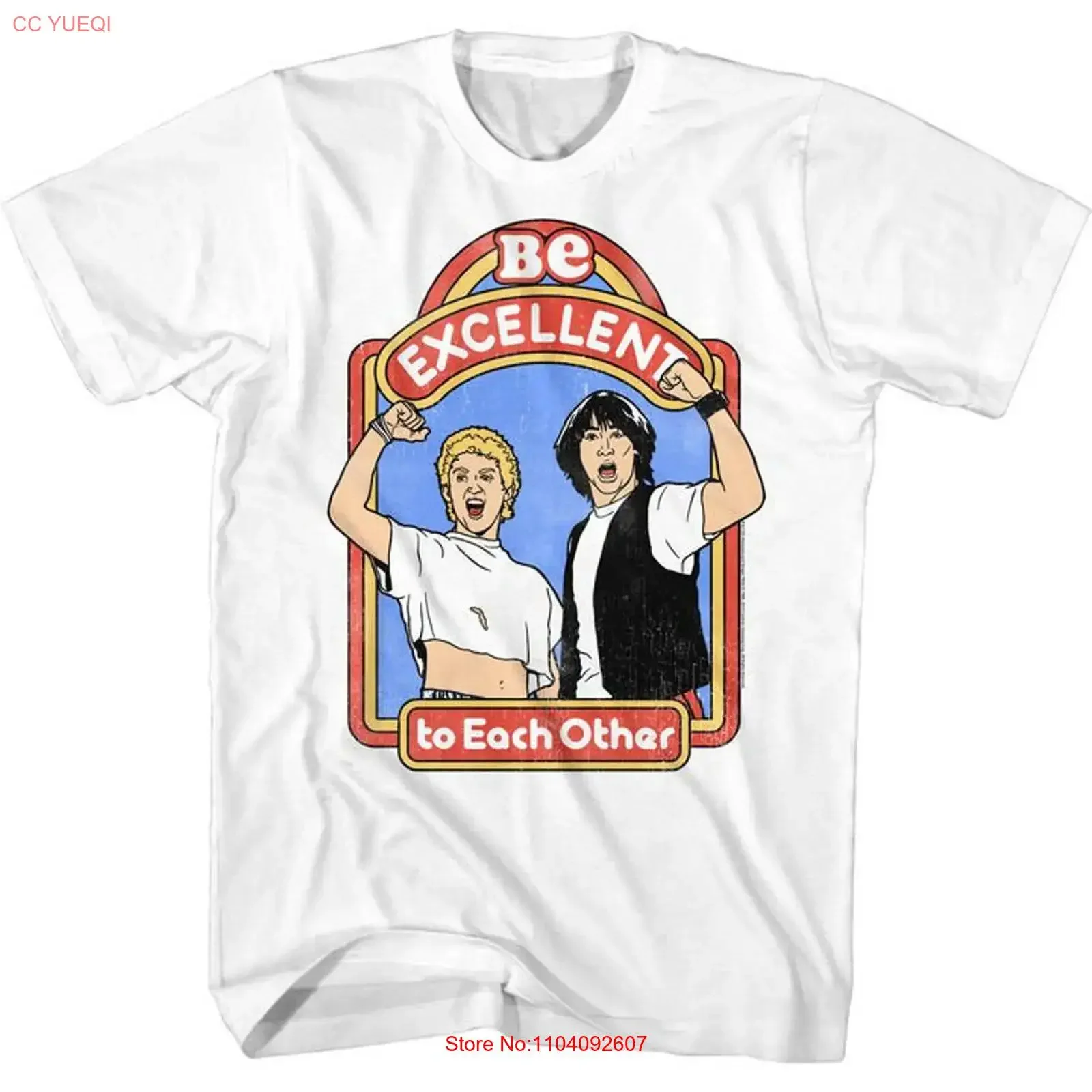 Bill And Ted Excellent Storybook White Adult T Shirt vintage Washed Casual Stretched fashion Versatile Breathable Comfortable
