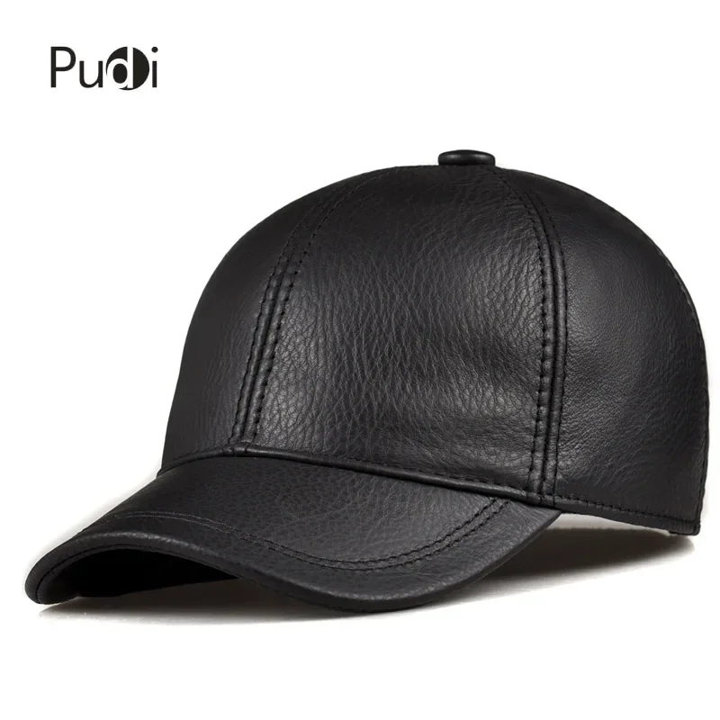 HL171 Spring Genuine Leather Baseball Sport Cap Hat Men's Winter Warm Brand New Cow Skin Leather Newsboy Caps Hats 5 Colors