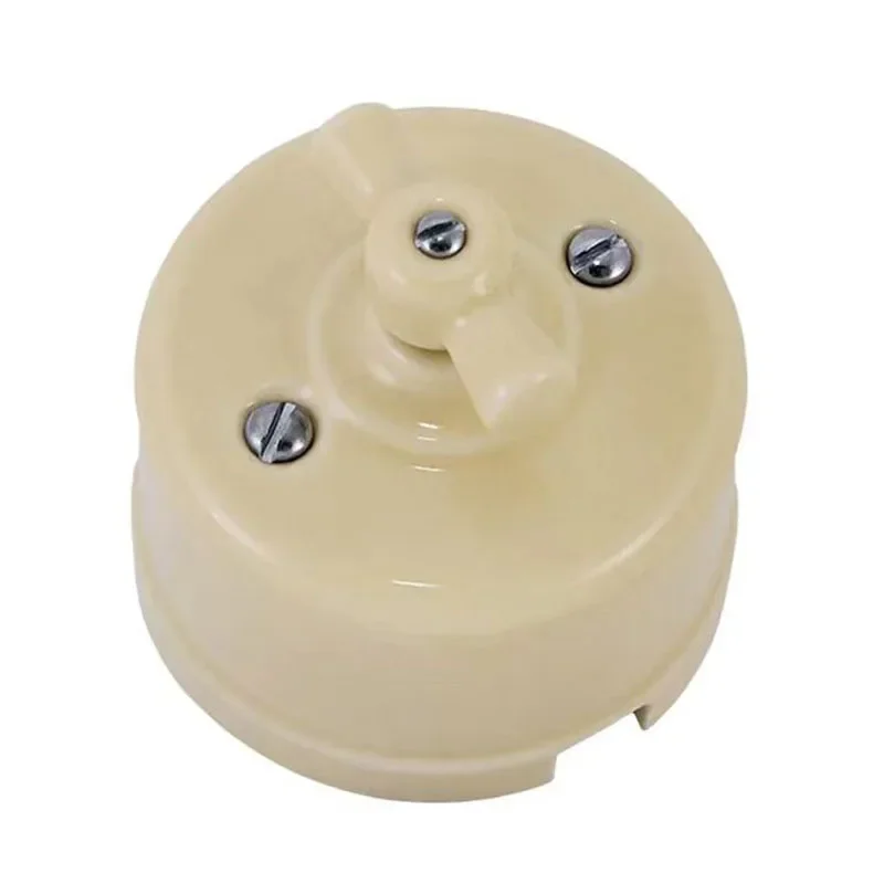 High Quality Wall Light Ceramic Knob Switch Wall Mounted 2 Way Control European Standard for Home Improvement