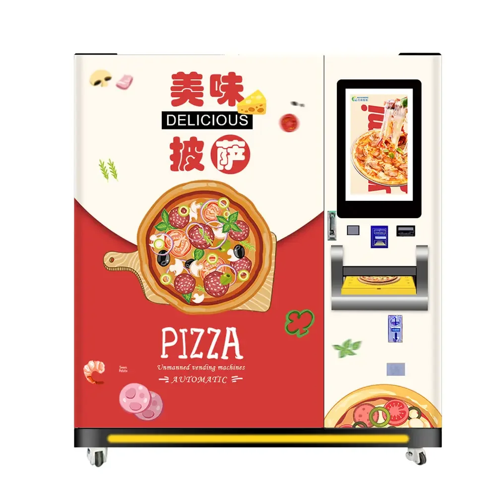 XY Axis Lift Self Service Frozen Heated By Microwave Oven Fast Food Custom Lets Pizza Vending Machine