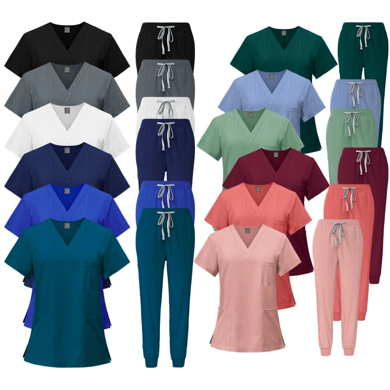 หลายสีฤดูร้อนหมอพยาบาลเครื่องแบบชุดทํางานความงามสปาโรงพยาบาลสัตว์เลี้ยงทันตกรรมศัลยกรรมล้างมือชุดแยกชุด