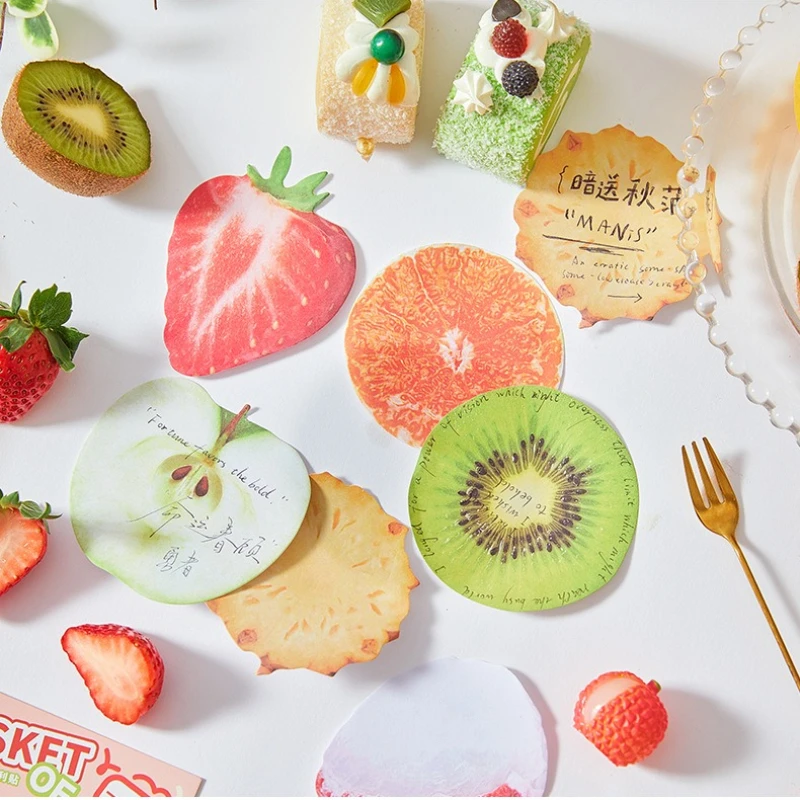 

Office School Supplies Sticky Notes A Plate of Food Series Simulated Fruit Sticky Message Backing Paper Kawai Stationery Lovely