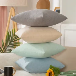 Solid Color Pillow Linen Office Sofa Cushion Car Cushion Living Room Waist Cushion