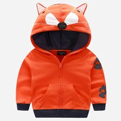 2024 Spring Autumn Baby Tops Boy Clothes Korean Casual Cartoon Coat Hooded Zipper Cotton Long Sleeve Outerwear Kids Jacket BC117