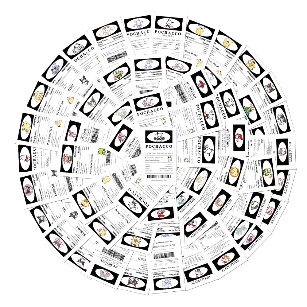 

10/30/65pcs Cute Cartoon Sanrio Labels Stickers Kawaii Kuromi Pochacco Anime Decals Notebook Phone Suitcase Creative Sticker Toy