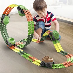 Electric Race Car Toys For Boys Dinosaur Antigravity Flexible Train Track Toys Education Birthday Gift For Kids