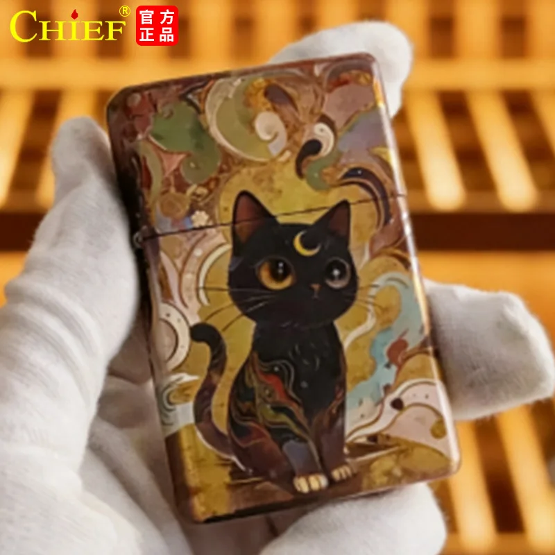 CHIEF Starry Sky Cat Enamel Painted Kerosiene Lighter Men's Personalized Gift Fire Machine Wholesale