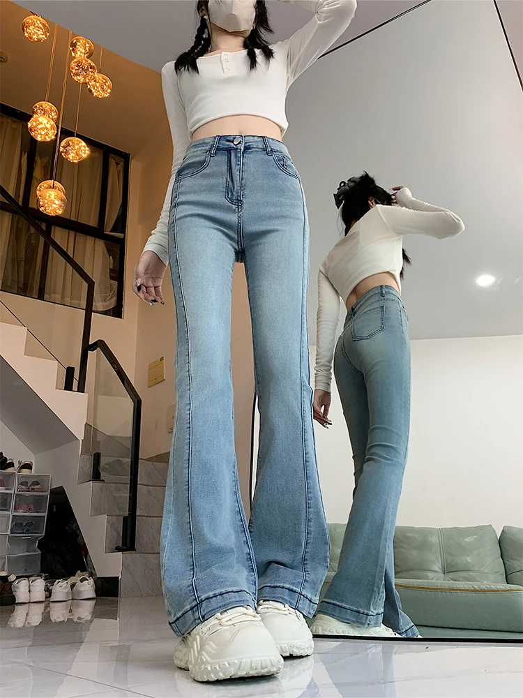 

Эластичные утягивающие джинсы с высокой талией, женские повседневные джинсы из смеси хлопка и полиэстера, длинные брюки, осень-зима