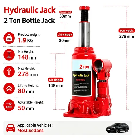 2T 3T 5T 8T 10T 12T Vertical Hand Hydraulic Car Jack Top Mount with Manual Pump And Wrench Auto Repair Tool for Vehicle Lift