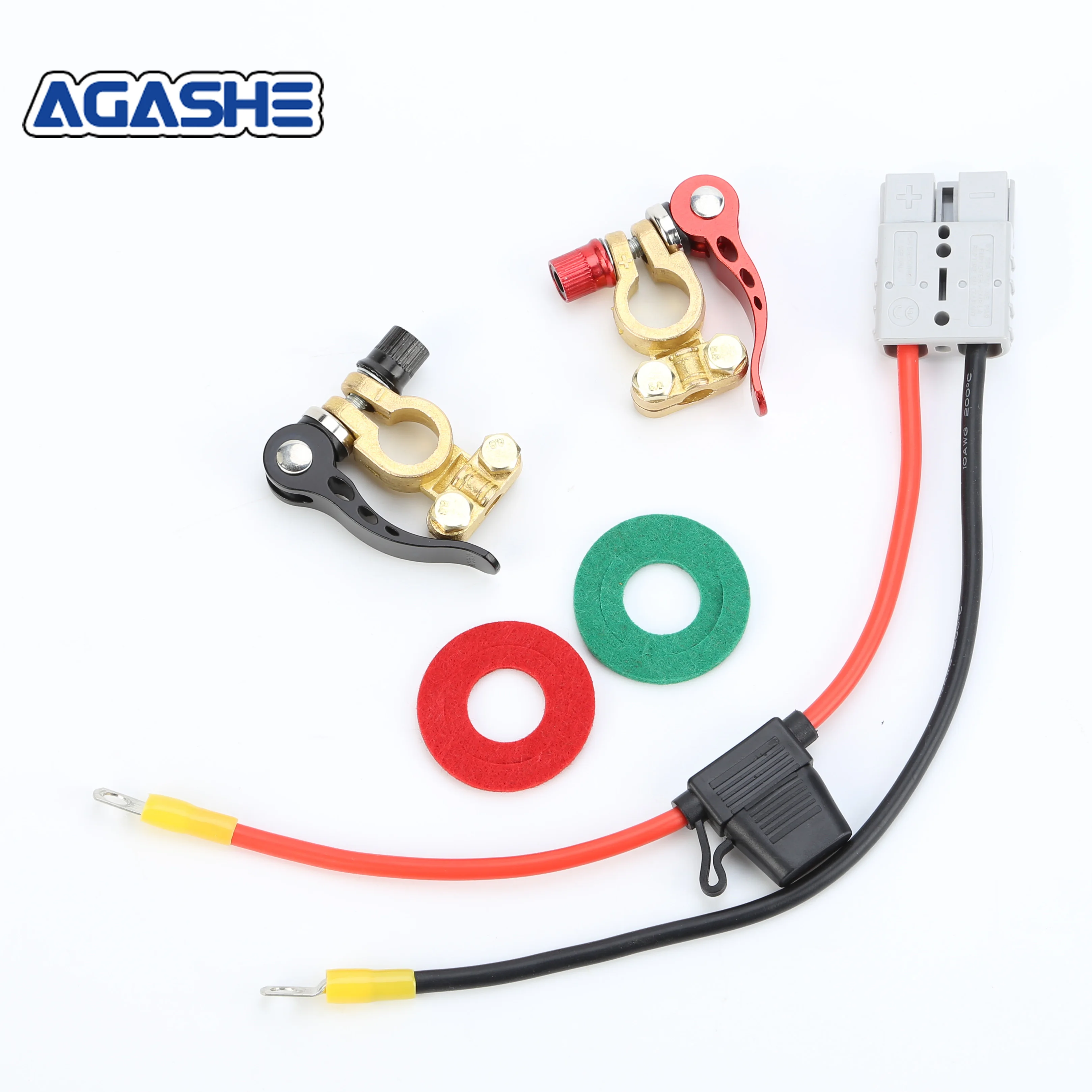 

AGASHE The battery quick-release disassembly clip for car battery terminals with Anderson connector plugs and fuse holders is su