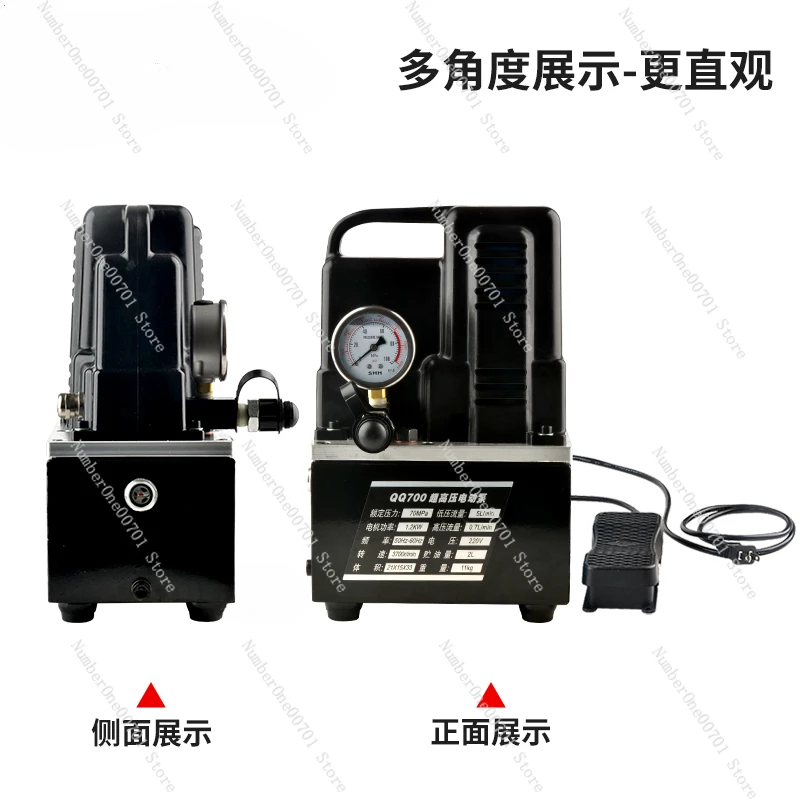 Small Electric Hydraulic Oil Pump Ultra-High Pressure Motor Pump Solenoid Valve with Pedal Oil Press Machine Hydraulic Press