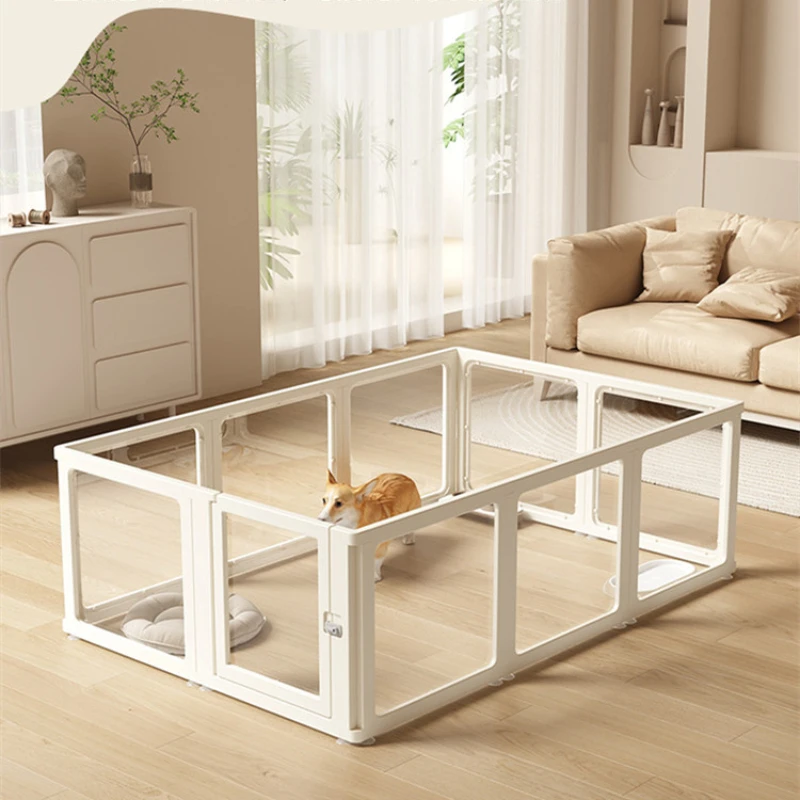 Transparent Pet Dog Fence Indoor Small Puppy And Rabbit Acrylic Barrier Protective Glass Cage For Home Use