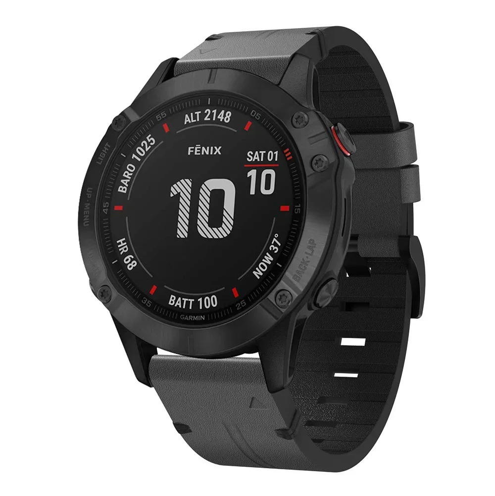 QuickFit 22 26mm Genuine Leather Strap For Garmin Forerunner 965 955 Solar 745 Instinct 2X Approach S70 S60 S62 Smartwatch Band