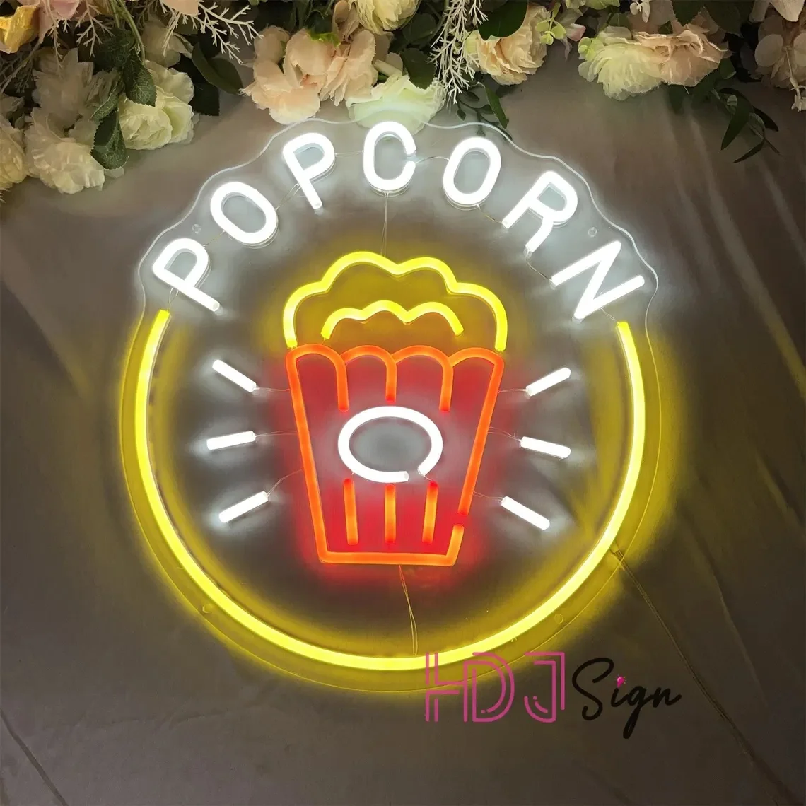 Popcorn LED Neon Sign,Food Bar Neon Light,Movie Theater Wall Art,Cinema Home Wall Decor,Kitchen Decor,Custom Business Sign