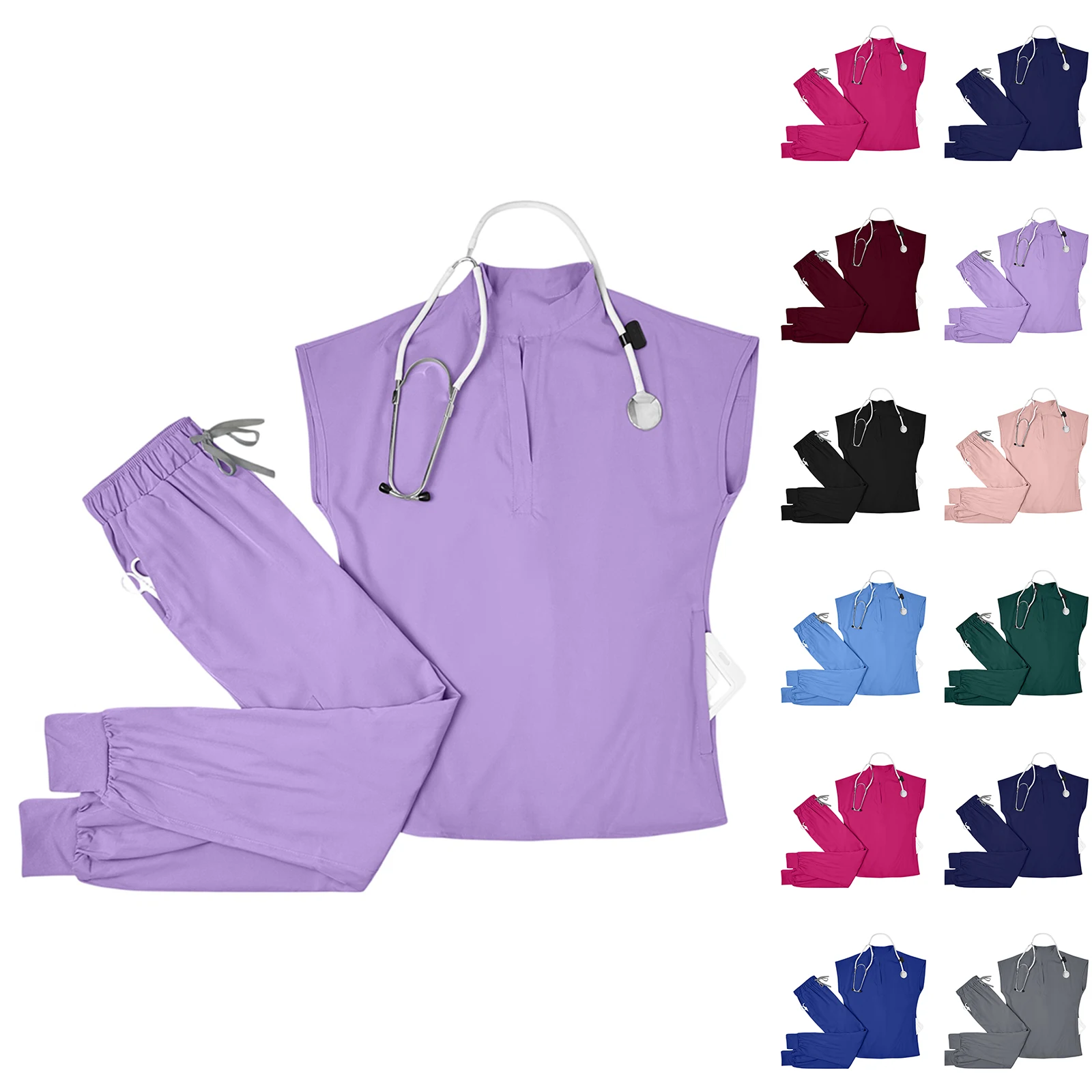 Лидер продаж, дышащие прочные скрабы, рабочая одежда, мужская униформа для медсестры, врача, здравоохранения, аптеки, топ с короткими рукавами, брюки