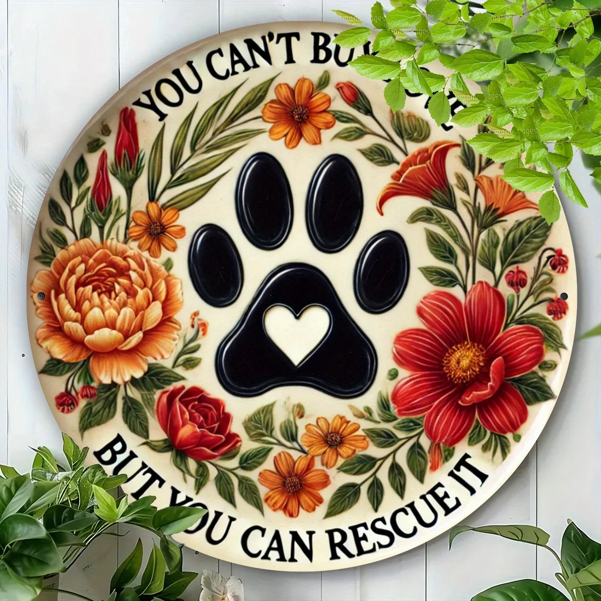 1pc Dog Lovers Personalized Round Iron Sign 19.81x19.81 cm - 