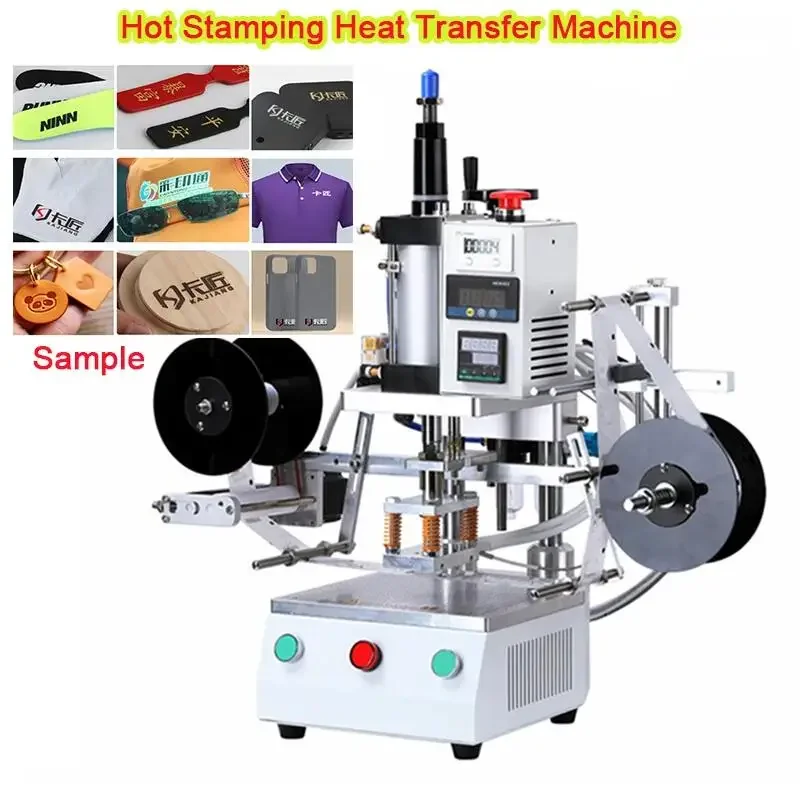 Hot Stamping Trademark Pattern Logo Embossing Pneumatic Hot Foil Stamping Machine Heat Press Machine Working For Hat Socks Mask