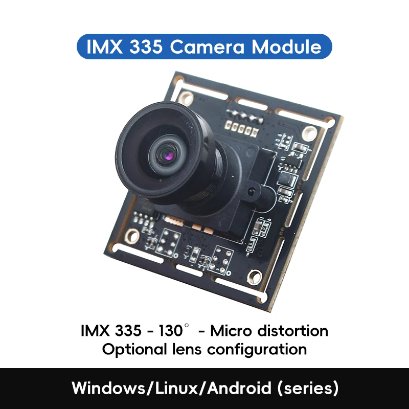 IMX335 5MP USB 2.0 Camera 130 Degree Micro Distortion UVC Plug and Play OTG for Face ID QR Scan Door Access Control
