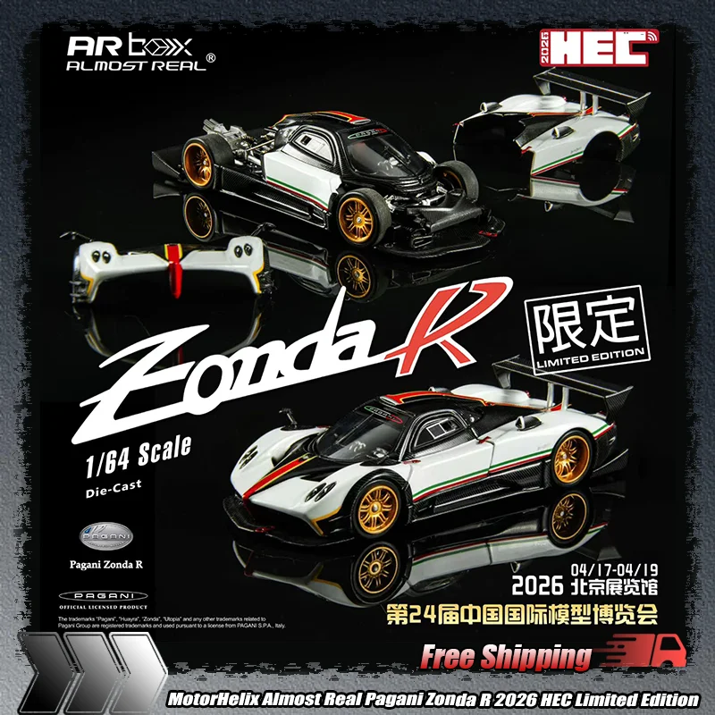 

1:64 Motorhelix Almost Real Pagani Zonda R 2026 Hec Limited Edition Alloy Miniature Die-Cast Car Model Customized Kid Toys Gifts