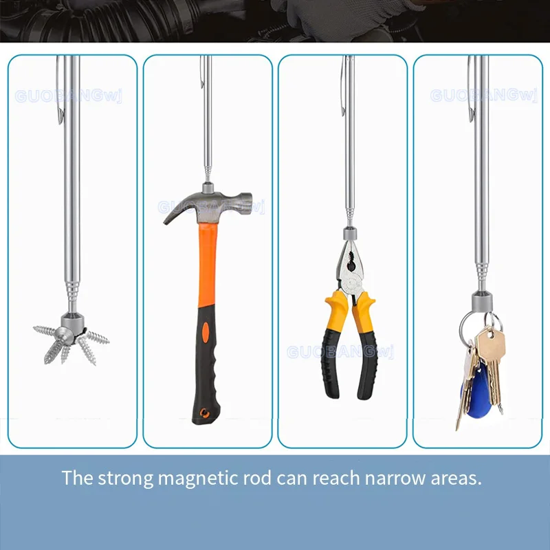 

1PCS Magnetic Pickup Tool - Car Repair Retractable Pen Shape 40-120cm Flexible Grabber Stick with Rotating Head for Engine Parts