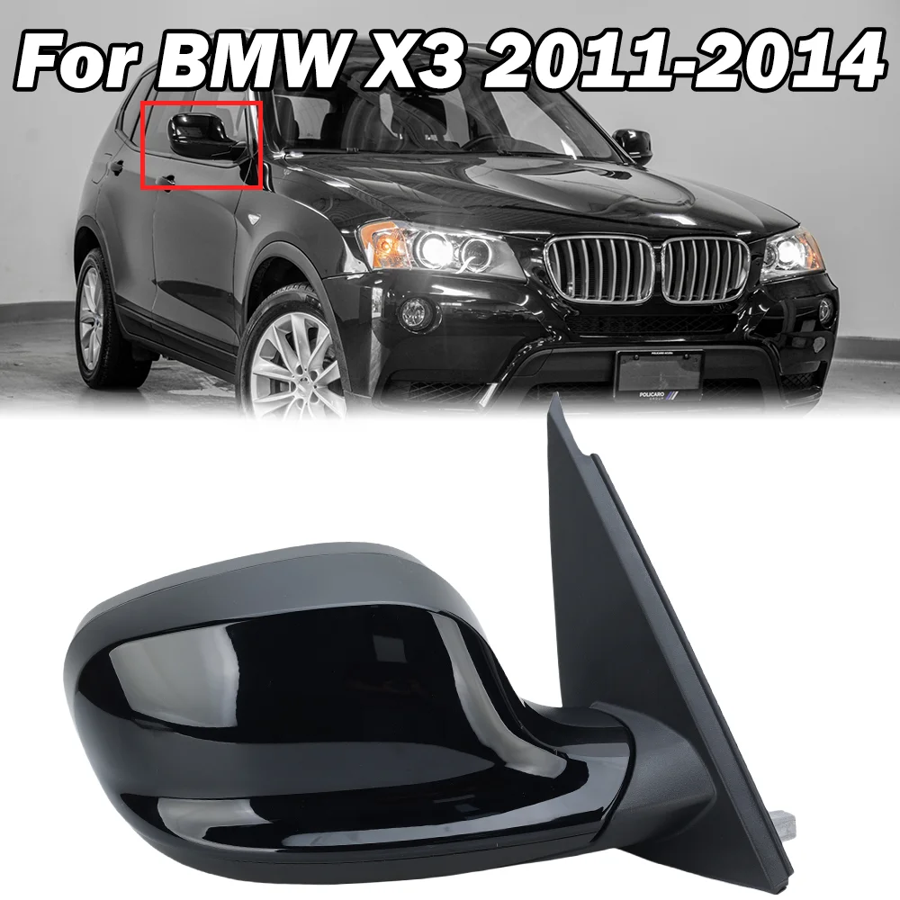 

Боковое зеркало двери в сборе для BMW X3 2011 2012 2013 2014, с подогревом, без слепых зон, без камеры, зеркало на крыле, автомобильные аксессуары