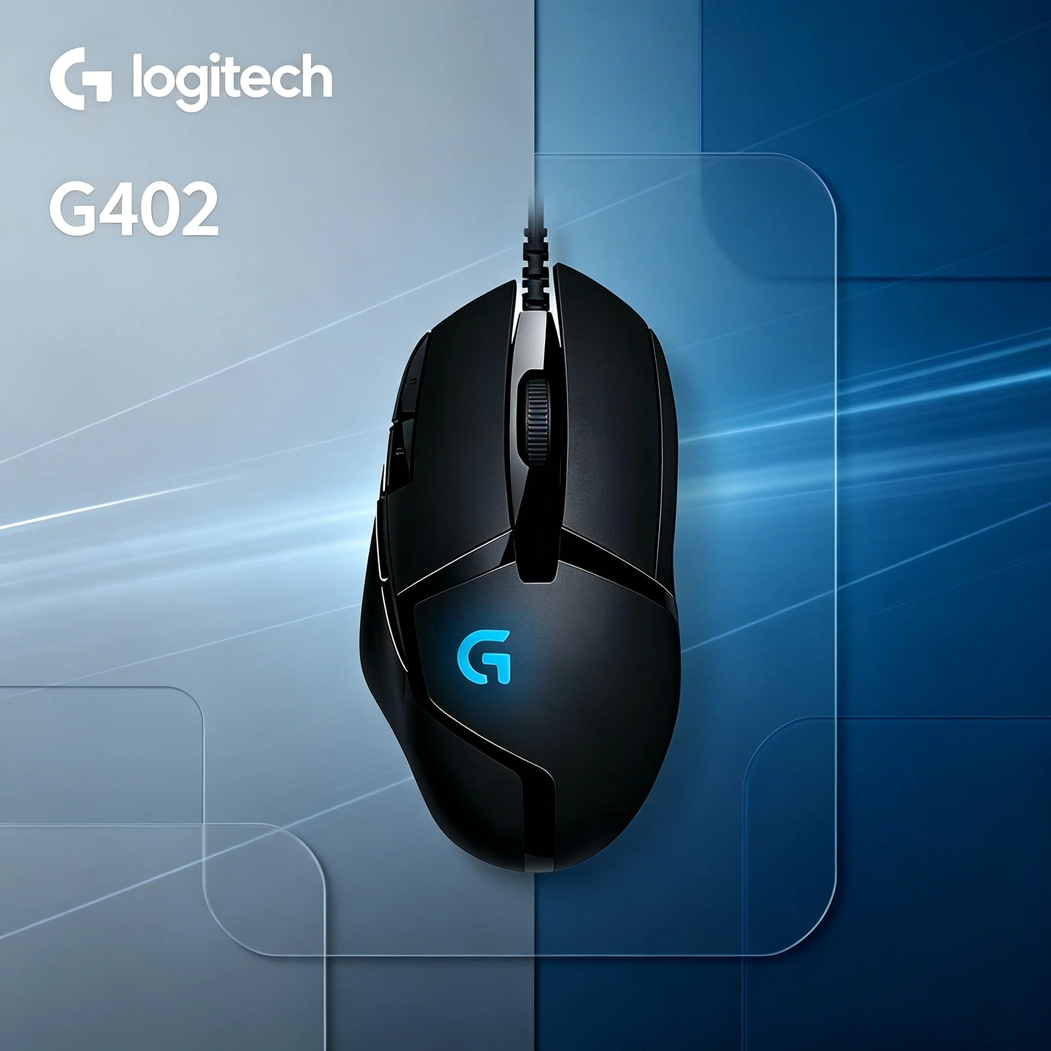 Logitech G402 Hyperion Fury Wired Gaming Mouse Quick DPI Toggle Function USB Wired Mice For Long‑Time Gaming Use