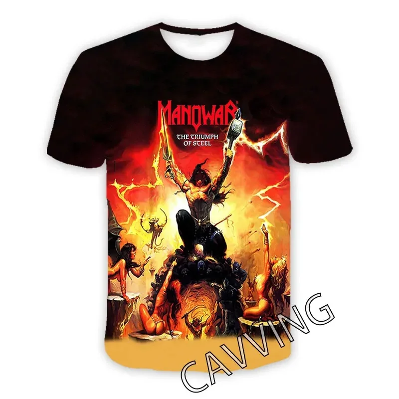 

New Fashion Women/Men's 3D Print Manowar Band Casual T-shirts Hip Hop Tshirts Harajuku Styles Tops Clothing