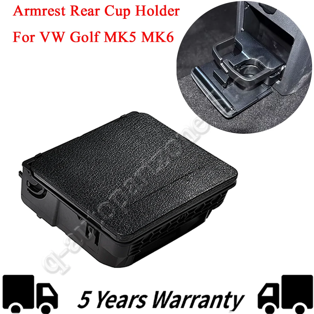 Porte-gobelet arrière pour accoudoir de voiture, support de gobelet, noir, VW Golf MK5 MK6 2006 2007