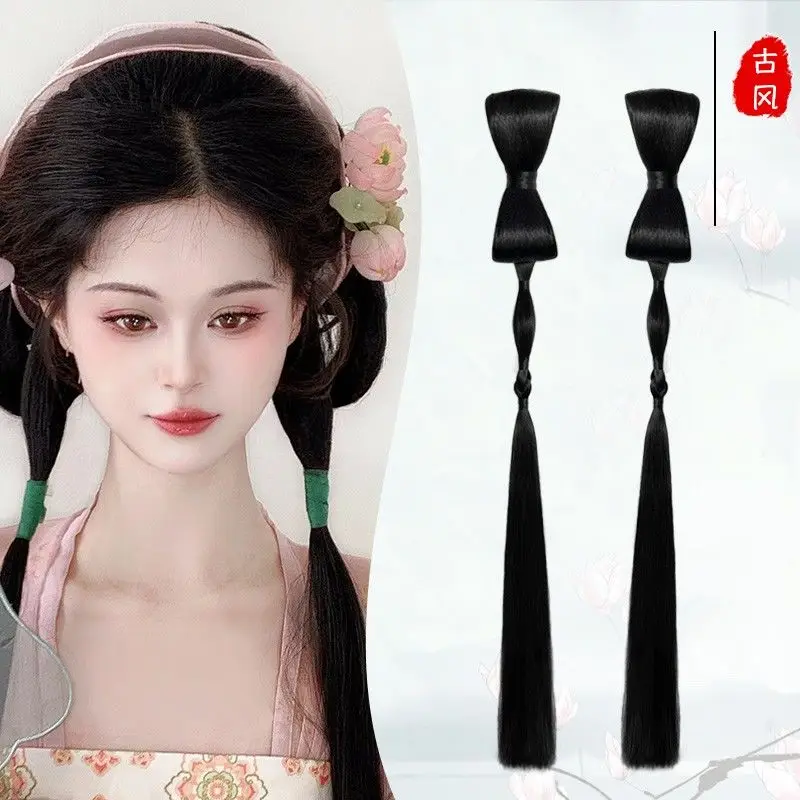

Новая коллекция волос Hanfu — набор булочек с бантиком династии Тан/Сонг/Мин и подушечками для укладки, парик Hanfu в стиле Concorde