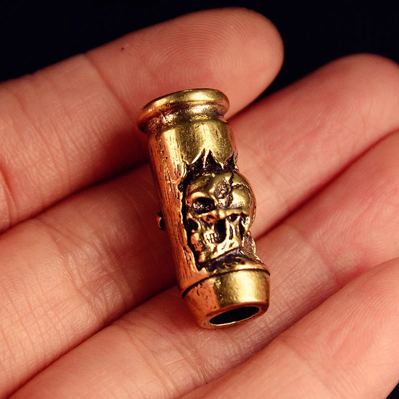 Skull Cross Bullet  Knife Drop Brass Knife Beads EDC DIY Paracord Woven Bracelets Lanyard Pendants Accessories Fidget Toys