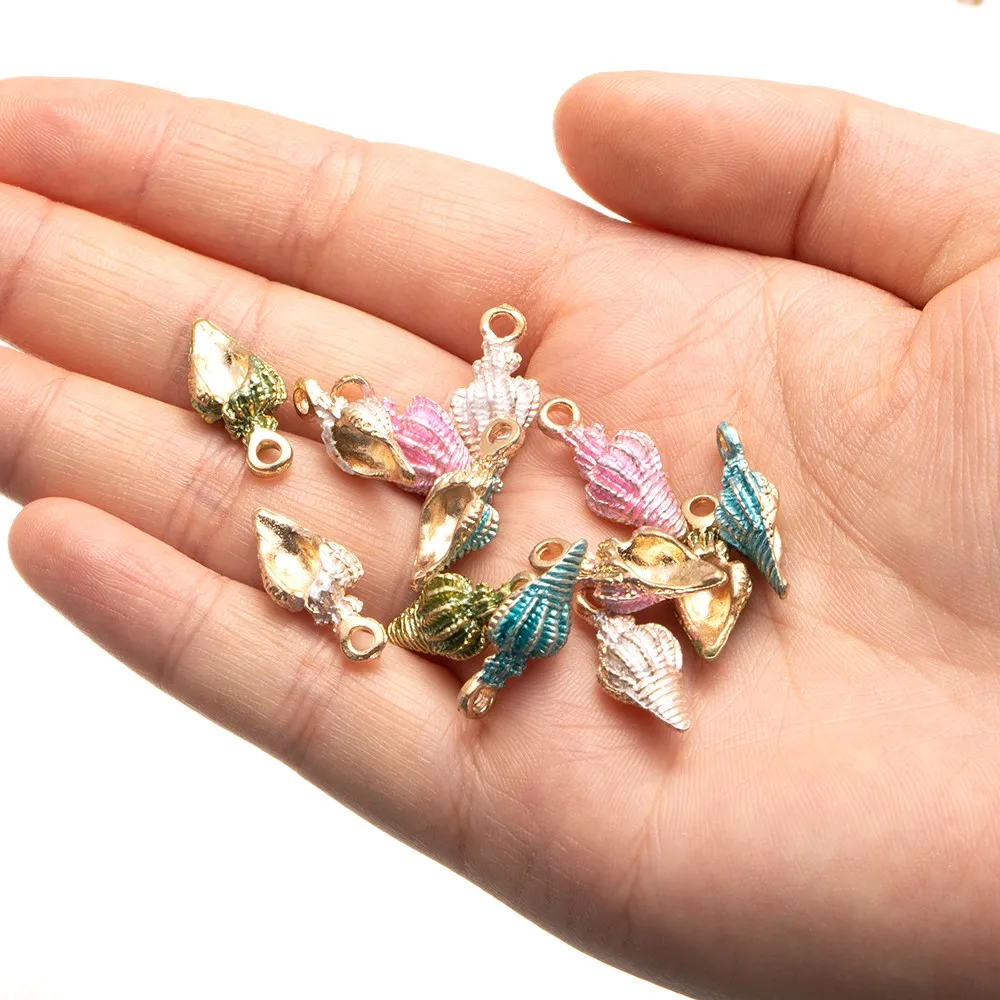 10pcs Conch Shell Starfish Pendants For DIY Earring Bracelet Necklace Anklet Charms Jewelry Making Findings Accessories Supplies