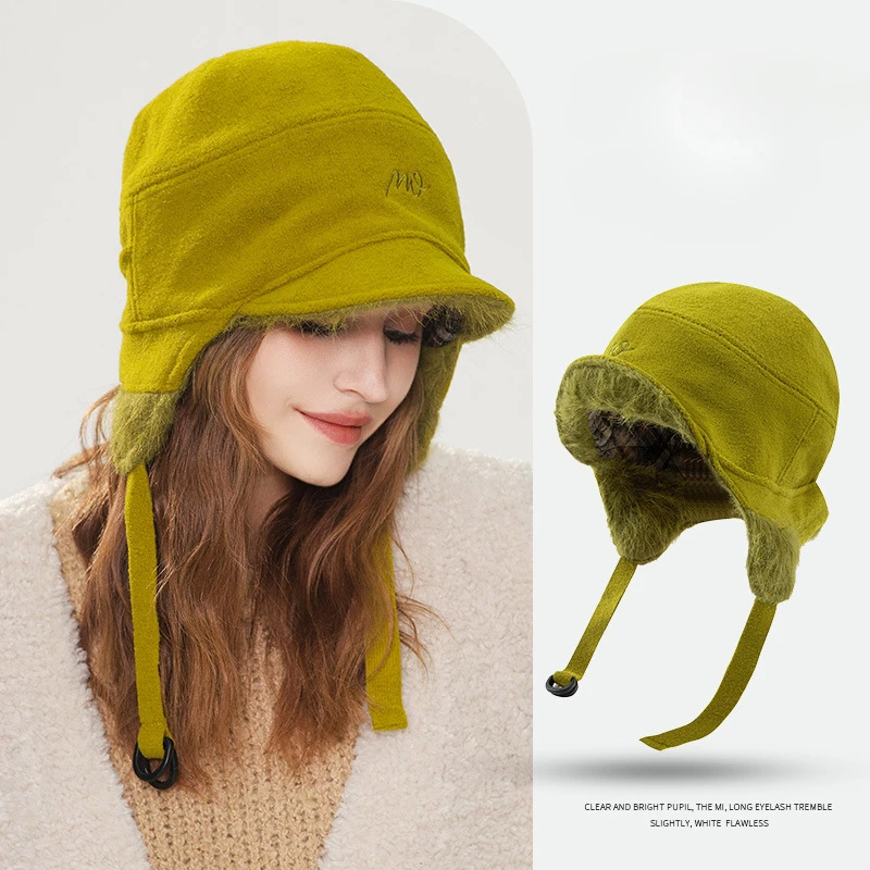 

Outdoor Winter Aviator Hat for Ski & Bike, Thick Warm Fur Lined Ear Flaps Cap, Windproof Cold Weather Trapper Pilot Hat