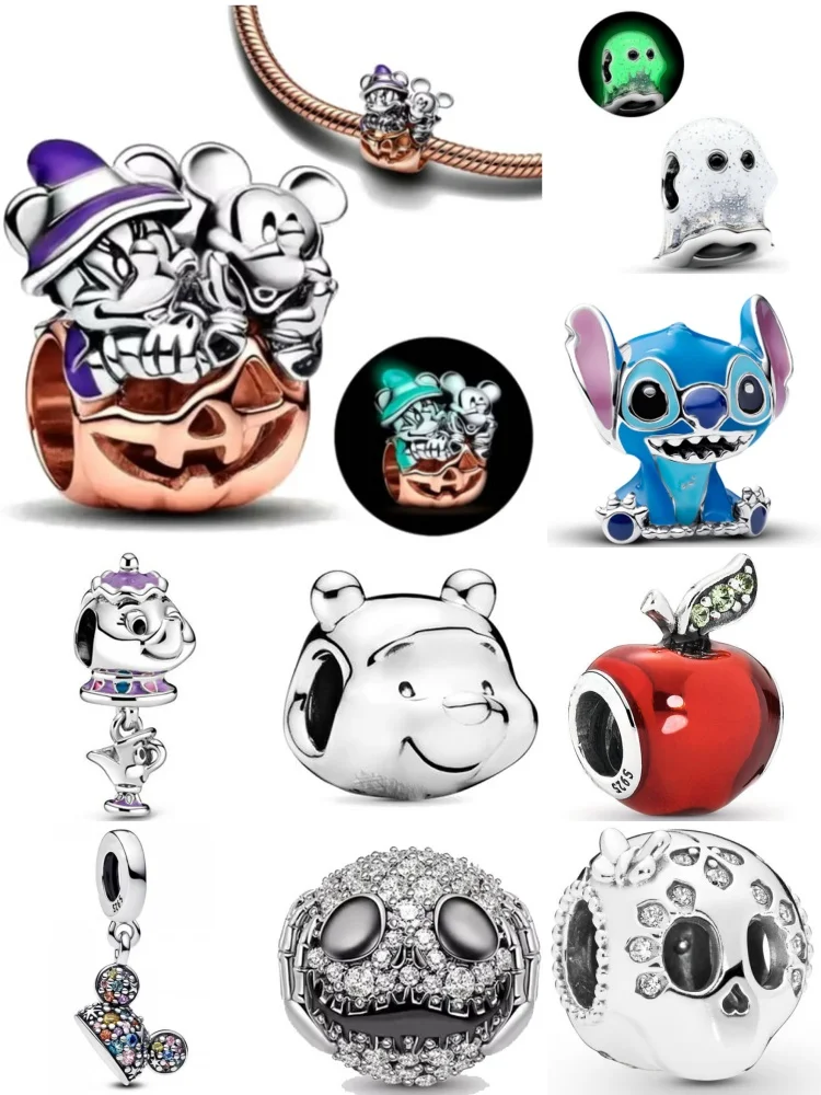 New 925 Silver Red Apple, Pumpkin, Water Bottle Beads Suitable for European Original Bracelet DIY Accessories Exquisite Jewelry