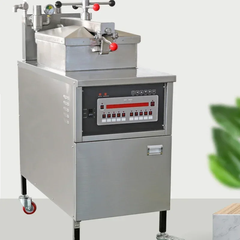 380V Computer Panel High Pressure Fryer Electric Heating Gas Filter Fryer With Oil Pump YXD-25D Single Cylinder Chicken Fryer