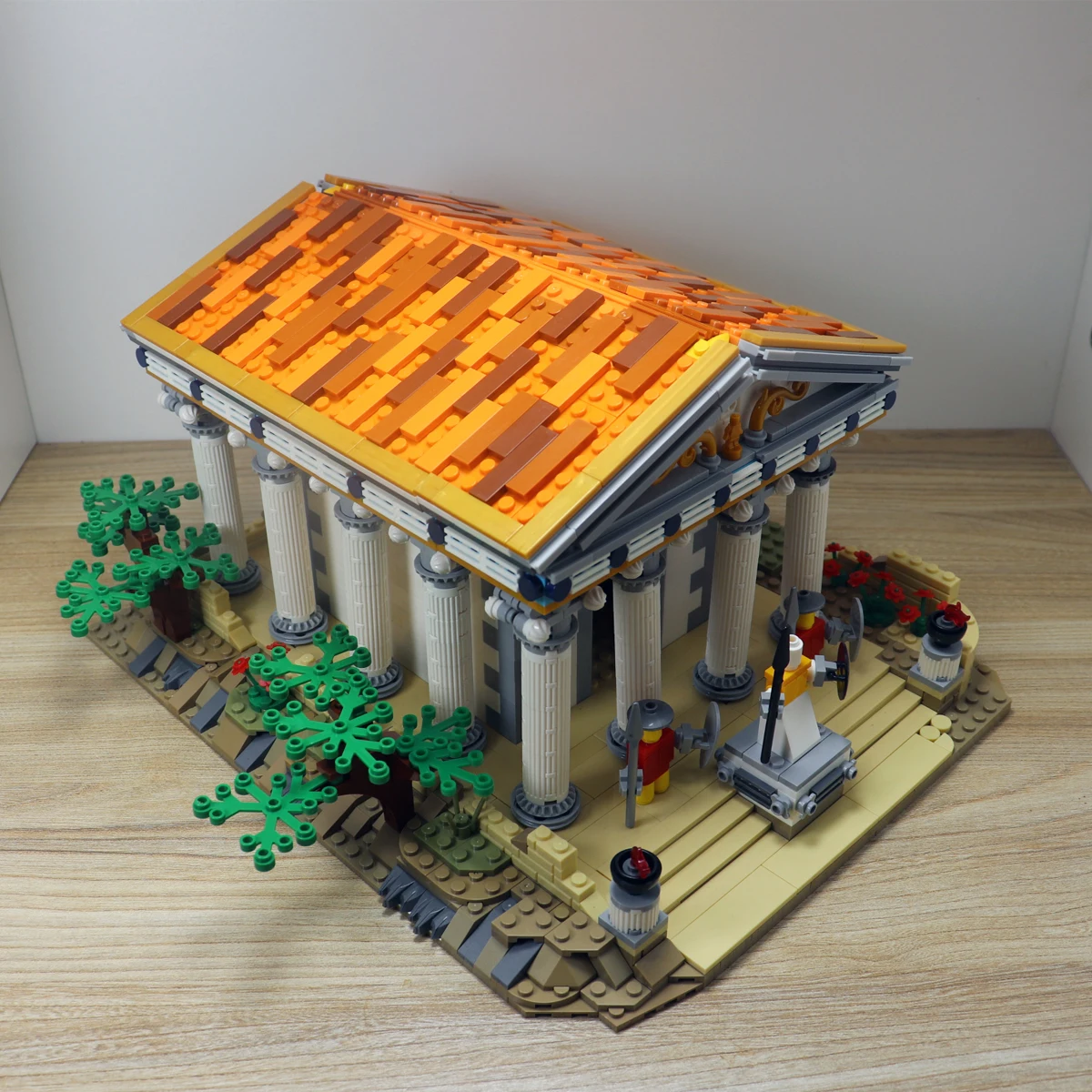 Креативные кирпичи с видом на улицу, греческий храм, строительные блоки, 1663 шт., городские игрушки для детей, подарок на день рождения