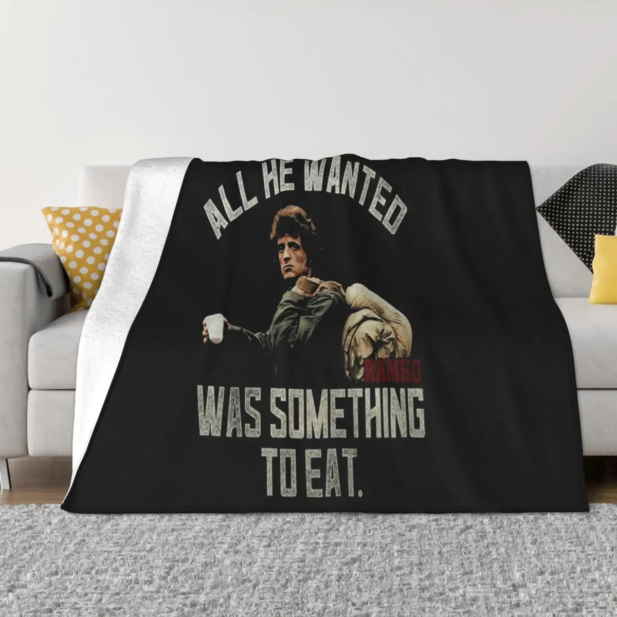 All He Wanted Was Something To Eat Funny Vintage Gift Men Women Pure Brand Cotton Throw Blanket