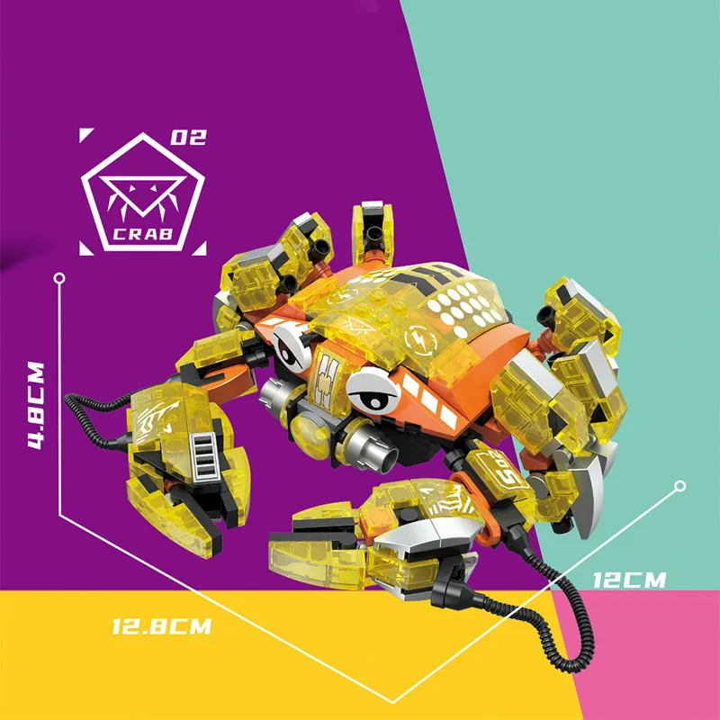 Squid Shark Ocean Fish Blocks Mobula Crab Bricks Compatible Legosquids Developmental Building Block Toys Gifts for Children Boy