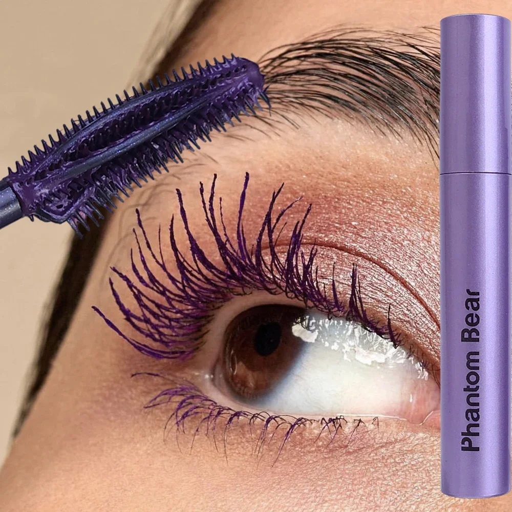 Mascara in fibra di seta 5D duraturo naturale impermeabile ad asciugatura rapida non fiorito nero marrone viola mascara bellezza degli occhi trucco cosmetico