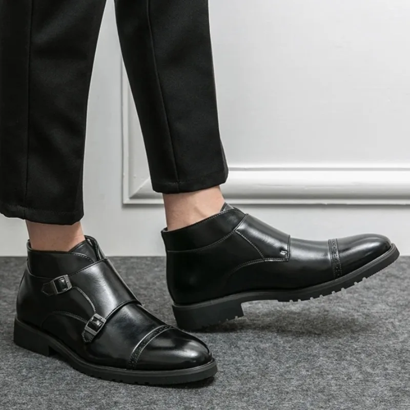 High Quality Men's Boots Fashion Business Men Dress Casual Boots Outdoor Wear-resistant Workwear Boots for Men Botas Para Hombre