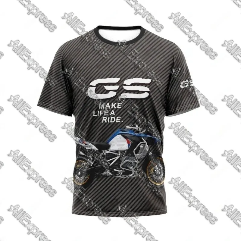 

Motorcycle T-Shirt Motorrad For BMW R1200 R1250 GS ADVENTURE Men's Superbike Motorsport Team Blue Jerseys Summer Quick Dry