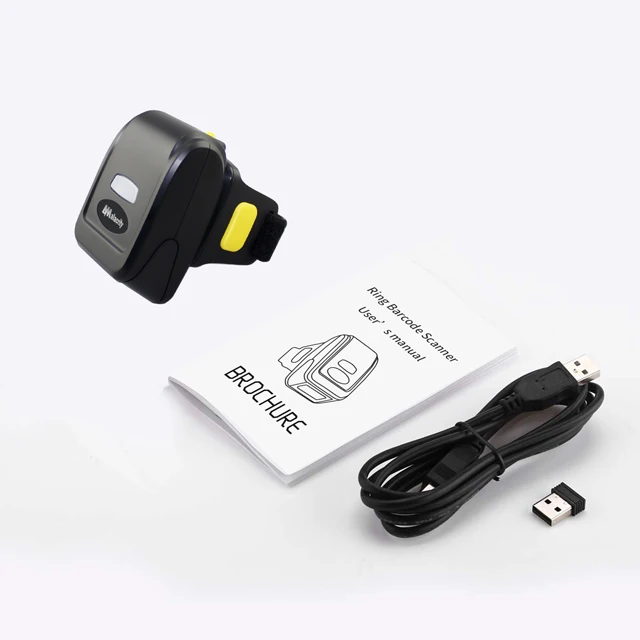 Symcode MJ-R30 1D 2D QR Barcode  Reader Wireless Portable Ring Wearable Wireless Finger Mini Bar Code Reader Scanner