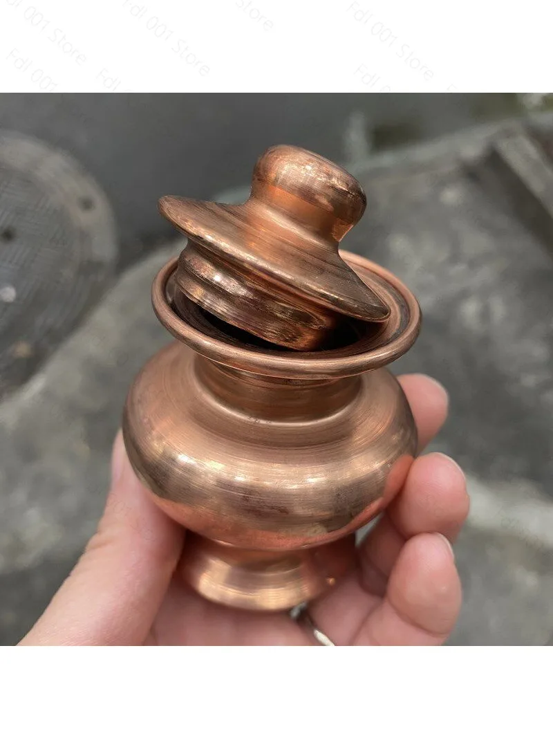 2026 Pure copper mini treasure bottle, copper treasure bottle, ink bottle, paint bottle, large spire No. 3 with thread.