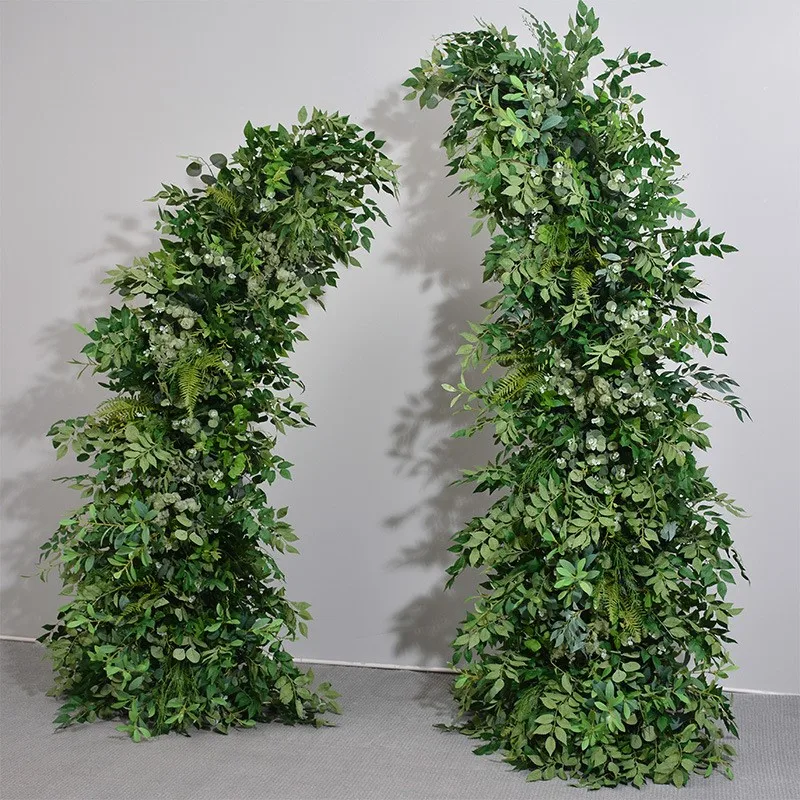 Uflower Green Leaves Creeper Plant Floral Arrangement Outdoor Wedding Backdrop Horn Arch Decor Stage Window Display Flower Walls view 3