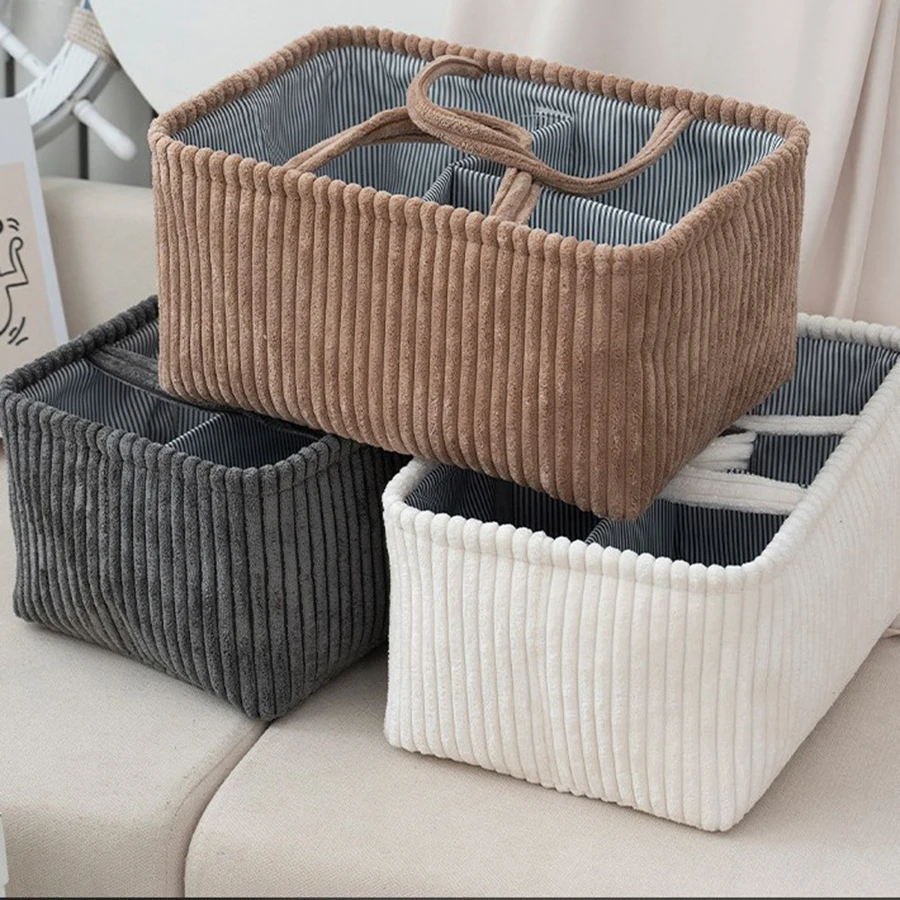 Cesto de Armazenamento Artesanal com Alças, Cesto de Roupa Suja Grande Capacidade, Organizador de Brinquedos para Quarto de Bebê, Cesto Decorativo de Algodão para Casa