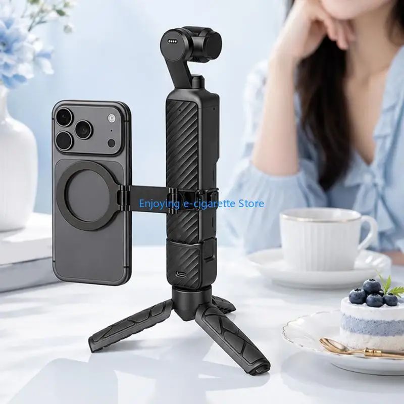 Tragbares Tischstativ für Pocket 4P/3-Kamera mit faltbarem Dreibein-Design, 1/4-Zoll-Schraubstützbasis für flache Oberflächen – Detail 3