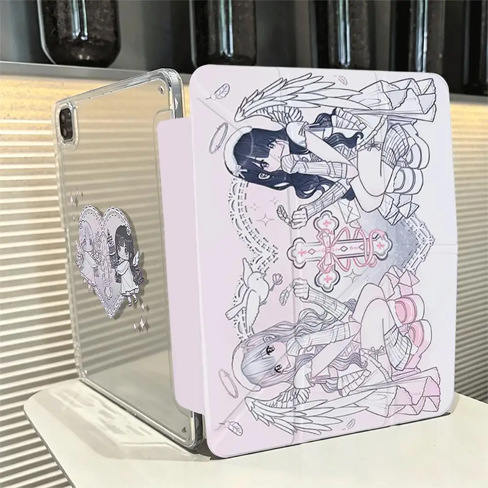 Angel Girl of Love Y2K Case 3+Y Fold For Samsung TabS8 S9 S11 FE S6lite tablet Protective Case 10S11/S8+/s6lite/A78 English Case
